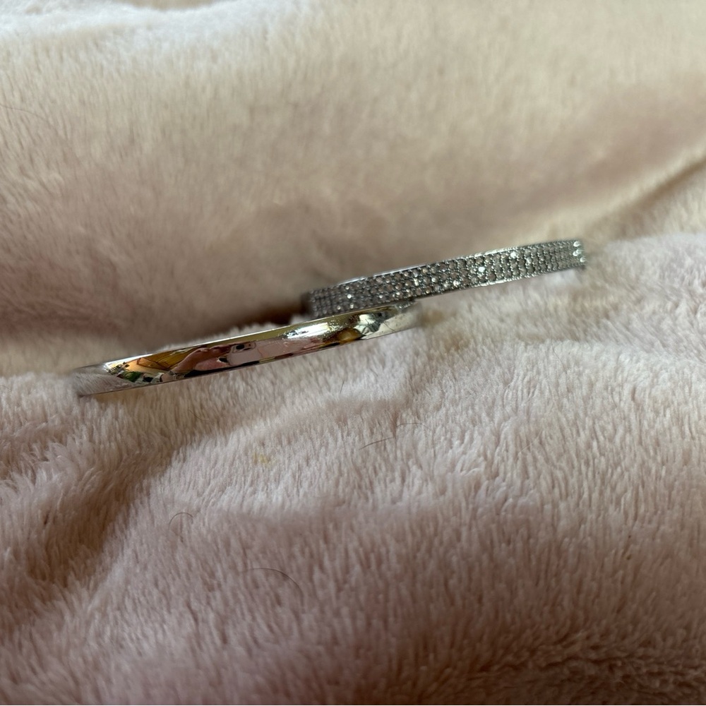 Kate Spade Bangle Set Pave and Silver